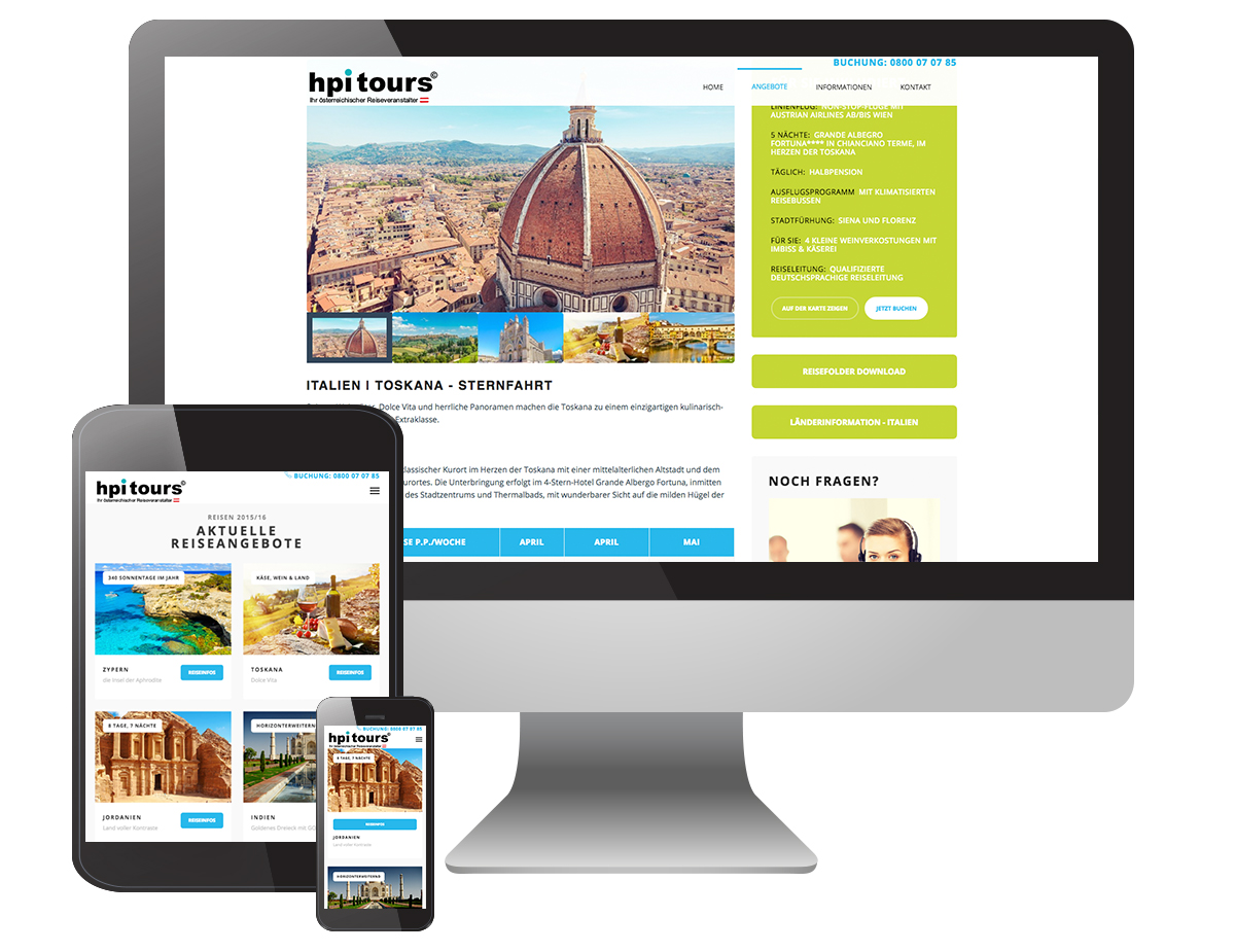 hpitours Websites Österreichischer Reiseunternehmen - hpiTours